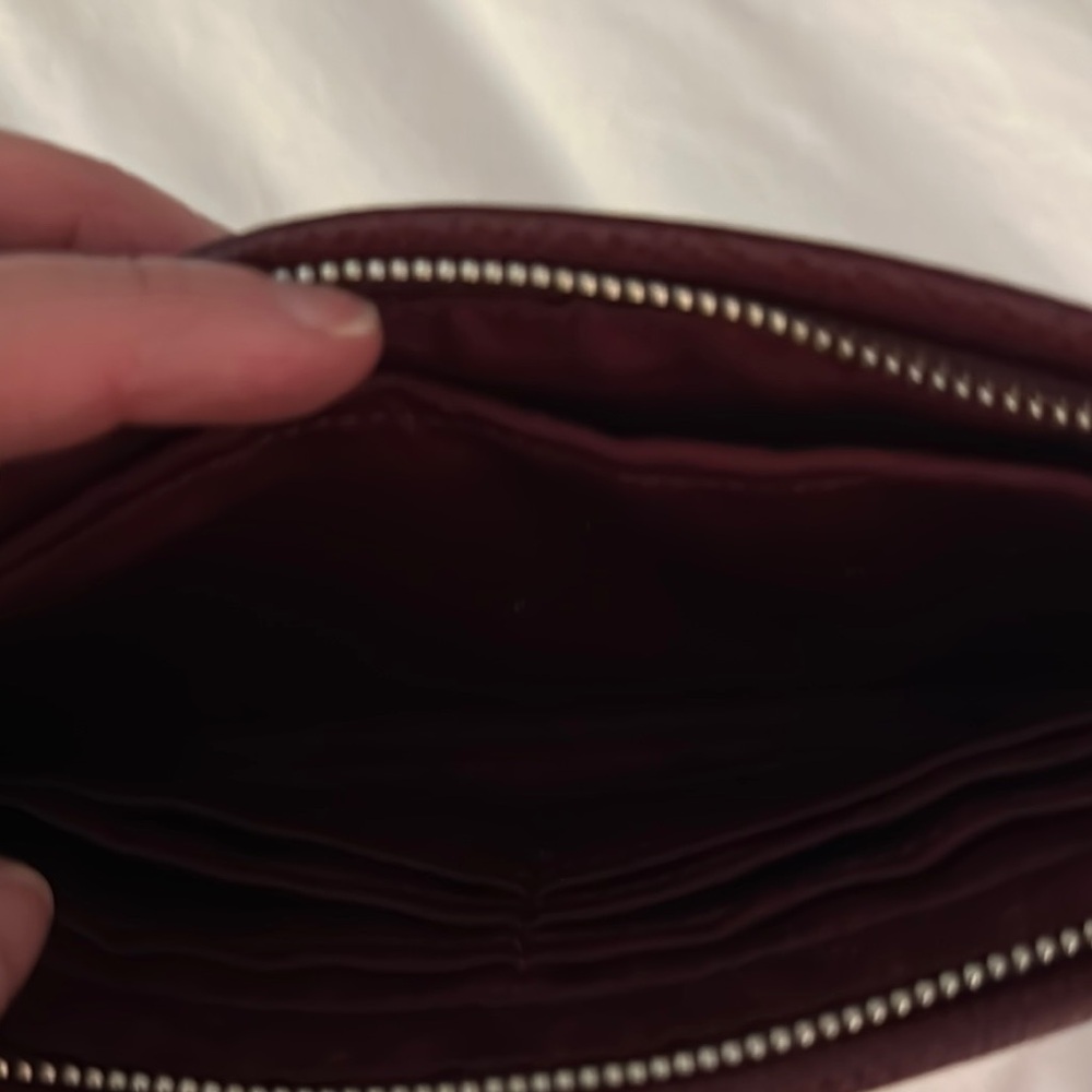 Coach Burgundy Leather Clutch Wristlet - Picture 3 of 9